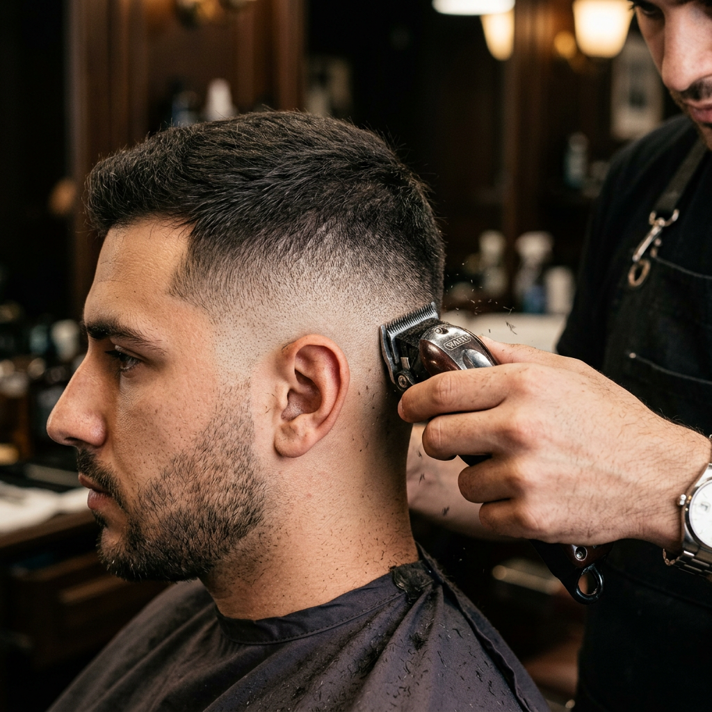 Sfumatura skin fade su taglio uomo